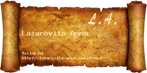 Lazarovits Anna névjegykártya